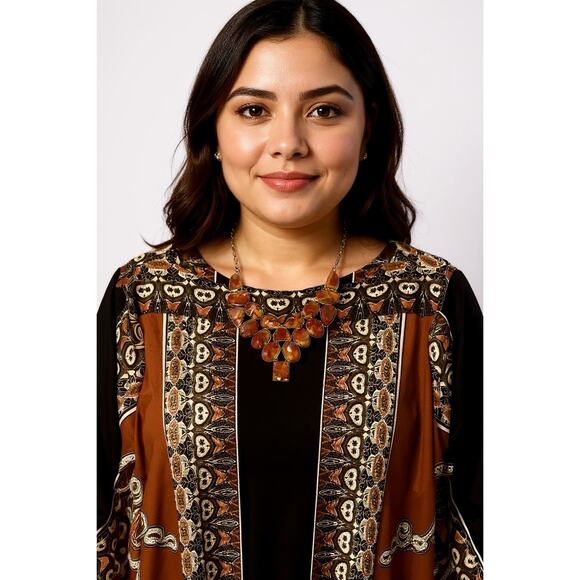 Avenue Boho Border Print Jersey Sheath Dress – Plus Size 26/28 - Picture 6 of 6